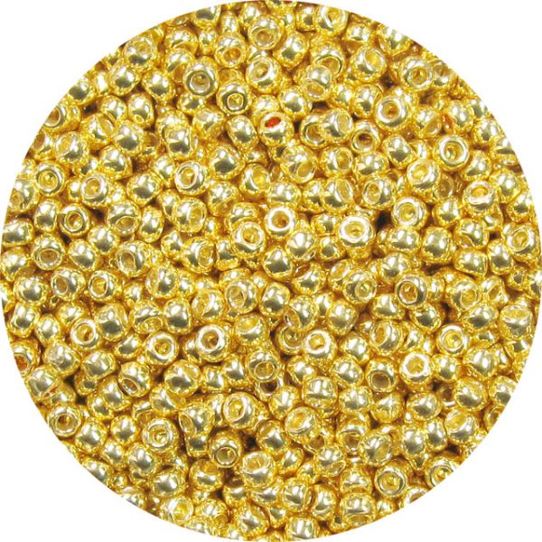8/0 Japanese Seed Bead, Permanent Galvanized Metallic Gold**
