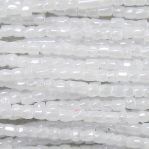 9/0 Czech Three Cut Seed Bead, Ceylon White