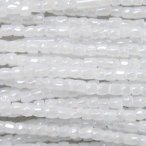 9/0 Czech Three Cut Seed Bead, Ceylon White