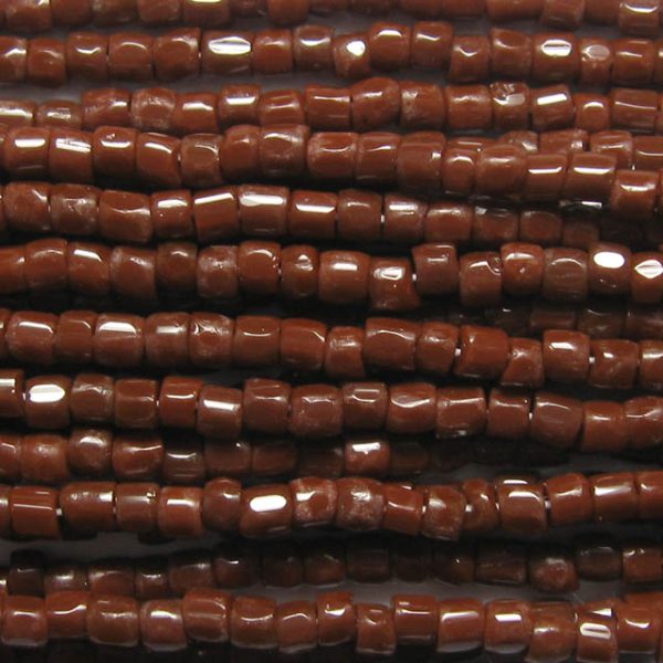 9/0 Czech Three Cut Seed Bead, Opaque Brown