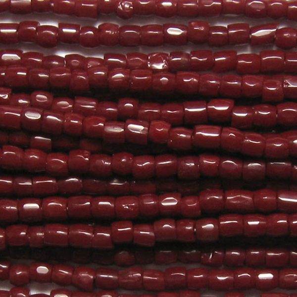 9/0 Czech Three Cut Seed Bead, Opaque Maroon