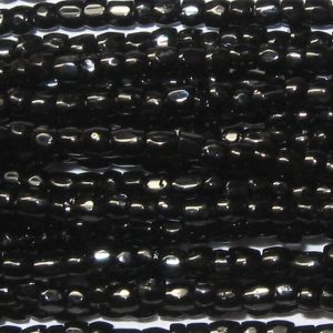 9/0 Czech Three Cut Seed Bead, Opaque Black