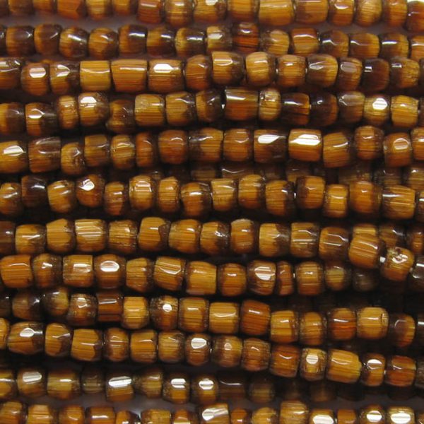 9/0 Czech Three Cut Seed Bead, Brown Satin