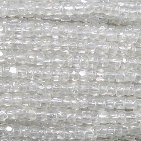 9/0 Czech Three Cut Seed Bead, Transparent Crystal Luster