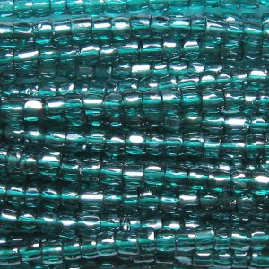 9/0 Czech Three Cut Seed Bead, Transparent Emerald Luster