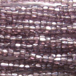 9/0 Czech Three Cut Seed Bead, Transparent Light Amethyst Luster