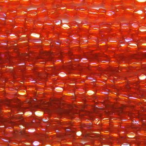 9/0 Czech Three Cut Seed Bead, Transparent Dark Hyacinth AB