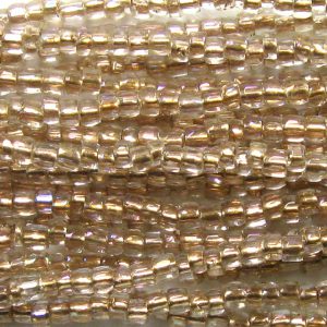 9/0 Czech Three Cut Seed Bead, Bronze Lined Crystal AB