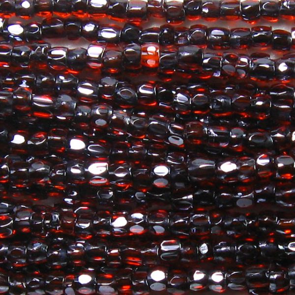 9/0 Czech Three Cut Seed Bead, Brown Lined Dark Hyacinth