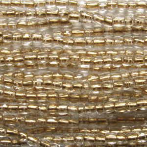 9/0 Czech Three Cut Seed Bead, Bronze Lined Crystal