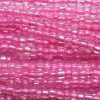 9/0 Czech Three Cut Seed Bead, Hot Pink Lined Crystal