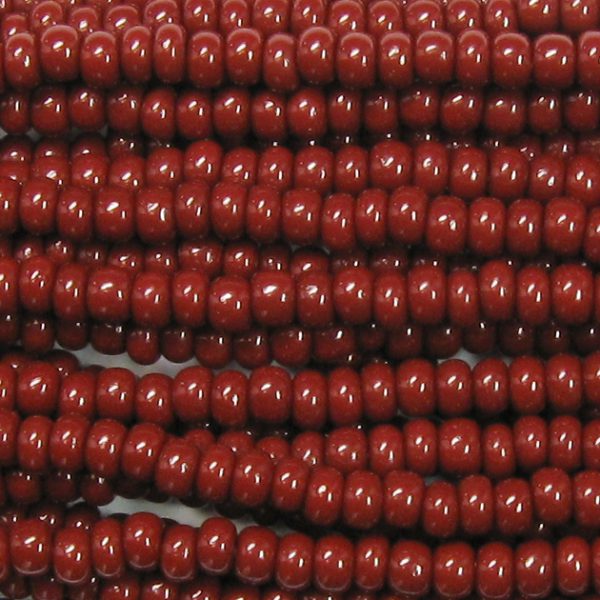 14/0 Czech Seed Bead, Opaque Reddish Brown