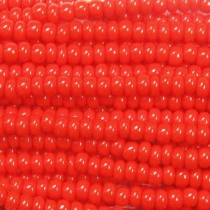 14/0 Czech Seed Bead, Opaque Chinese Red