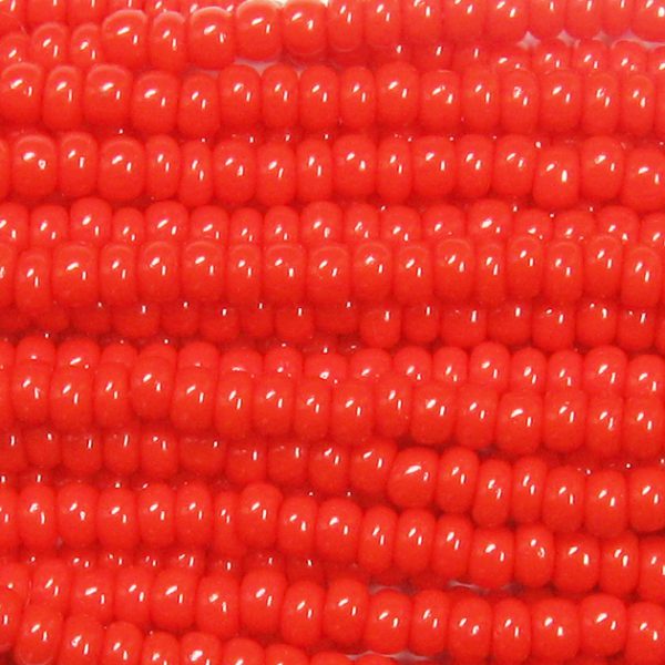 14/0 Czech Seed Bead, Opaque Chinese Red