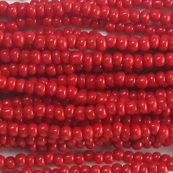 14/0 Czech Seed Bead, Opaque Dark Red