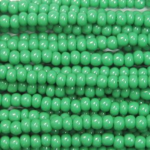 14/0 Czech Seed Bead, Opaque Green