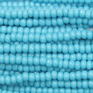 14/0 Czech Seed Bead, Opaque Turquoise Blue