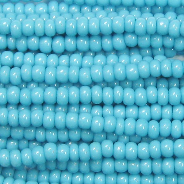 14/0 Czech Seed Bead, Opaque Turquoise Blue