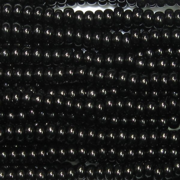 14/0 Czech Seed Bead, Opaque Black