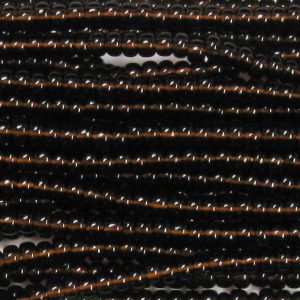 14/0 Czech Seed Bead, Transparent Dark Smoke Topaz