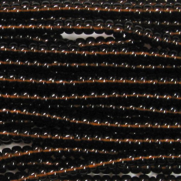 14/0 Czech Seed Bead, Transparent Dark Smoke Topaz