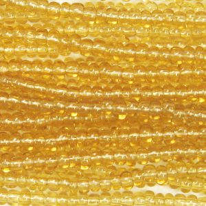 14/0 Czech Seed Bead, Transparent Light Topaz