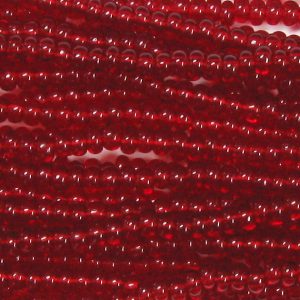 14/0 Czech Seed Bead, Transparent Dark Ruby Red