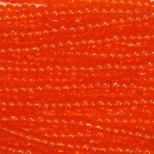 14/0 Czech Seed Bead, Transparent Dark Hyacinth Orange