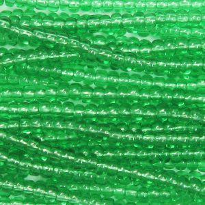 14/0 Czech Seed Bead, Transparent Peridot Green
