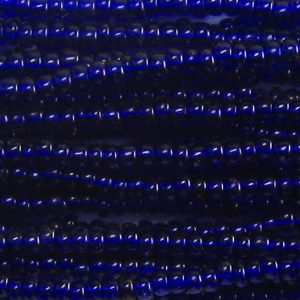 14/0 Czech Seed Bead, Transparent Dark Cobalt Blue