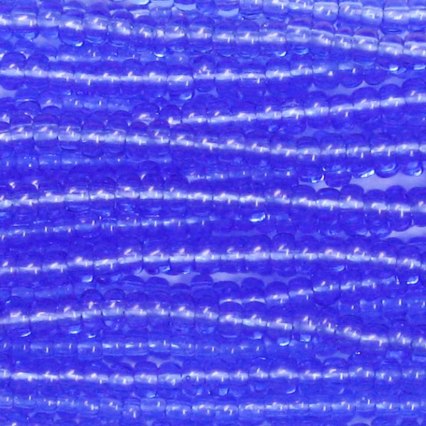 14/0 Czech Seed Bead, Transparent Sapphire Blue