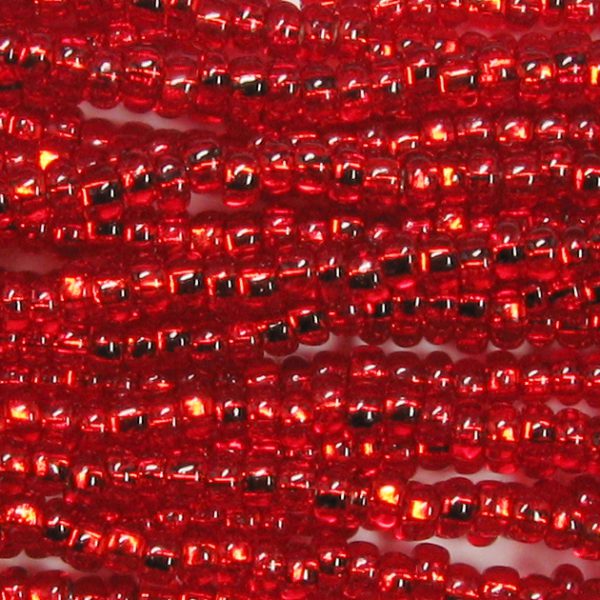 14/0 Czech Seed Bead, Silver Lined Ruby Red