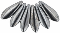 5x16mm Dagger Beads, Gunmetal