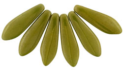 5x16mm Dagger Beads, Olive Lumi
