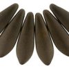 5x16mm Dagger Beads, Frosted Dark Copper
