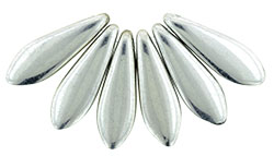5x16mm Dagger Beads, Labradore (Full Silver Coat)