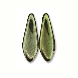 5x16mm Dagger Beads, Metallic Khaki Green