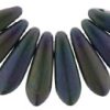 3x11mm Small Dagger Beads, Frosted Purple Iris