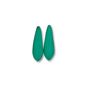 3x11mm Small Dagger Beads, Neon Petrol (Emerald)