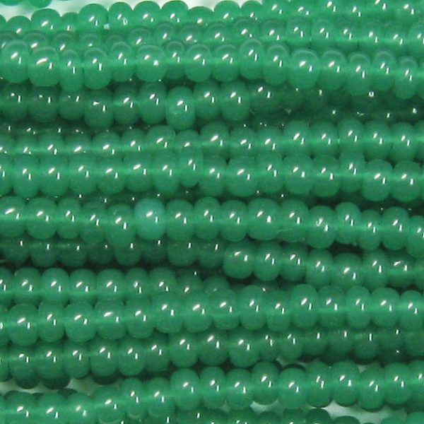 Czech Seed Bead, Waxy Green