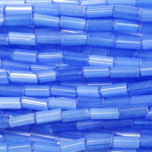 #2, 5mm Czech Bugle Bead, Sapphire Blue Satin