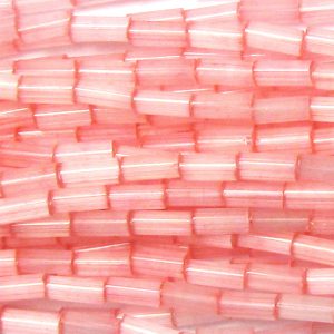 #2, 5mm Czech Bugle Bead, Rose Satin Tint