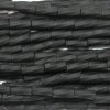 #2, 5mm Czech Twist Bugle Bead, Frosted Opaque Black