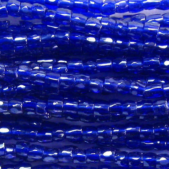 12/0 Czech Three Cut Seed Bead, Transparent Cobalt Luster