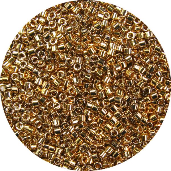 DB0034 - 11/0 Miyuki Delica Beads, 24K Light Gold Electroplated over Glass