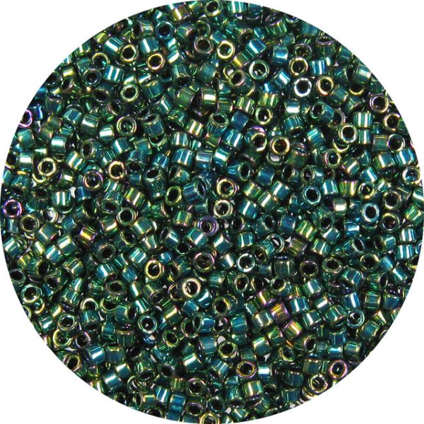 DBL027  Metallic Teal Iris, 8/0 Miyuki Delica Seed Beads 50 grams
