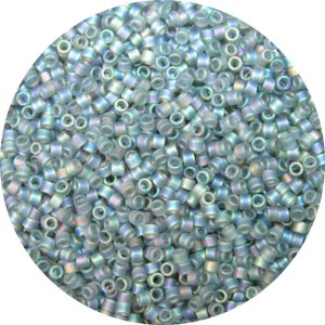 DB0863 - 11/0 Miyuki Delica Beads, Frosted Transparent Black Diamond AB