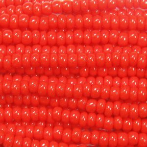 8/0 Czech Seed Bead, Opaque Chinese Red