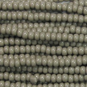 8/0 Czech Seed Bead, Opaque Grey