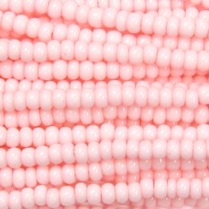 8/0 Czech Seed Bead, Opaque Baby Pink Tint**